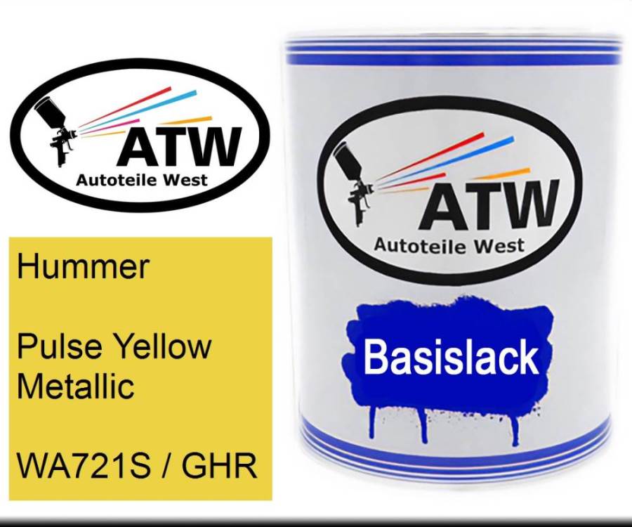 Hummer, Pulse Yellow Metallic, WA721S / GHR: 1L Lackdose, von ATW Autoteile West.